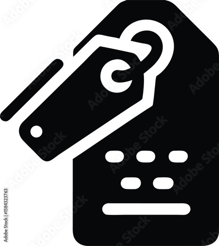 Tag price icon graphic design black and white