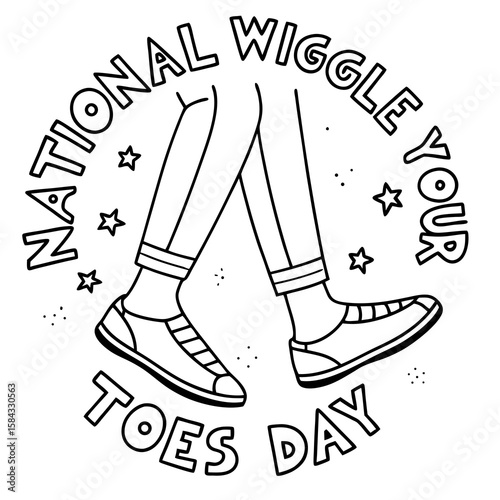 NATIONAL WIGGLE YOUR TOES DAY vector illustration