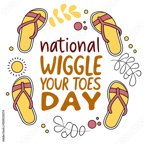 NATIONAL WIGGLE YOUR TOES DAY vector illustration