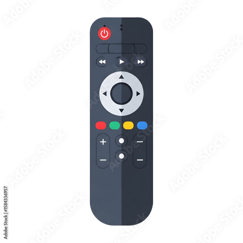 Remote Control Device with Colorful Buttons and Power Button on Top