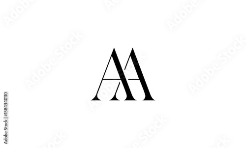 AA initial letters, monogram logo