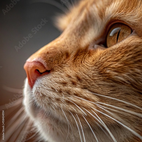 Close Up of Ginger Cat s Face Detailed Nose and Whiskers Pet Portrait