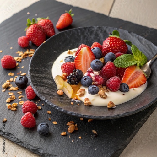 fruit tart with berries