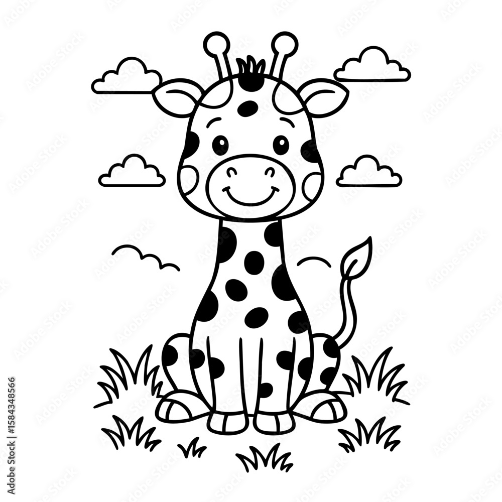 Fototapeta premium Cute Giraffe in Grasslands