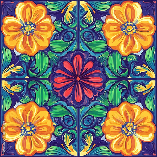 Wallpaper Mural Seamless tile patterns combining cultural, modern, and botanical inspirations for commercial vector. Torontodigital.ca