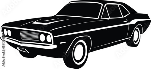 Retro shaker hood vector - 1970s factory performance icon, EPS JPEG PNG