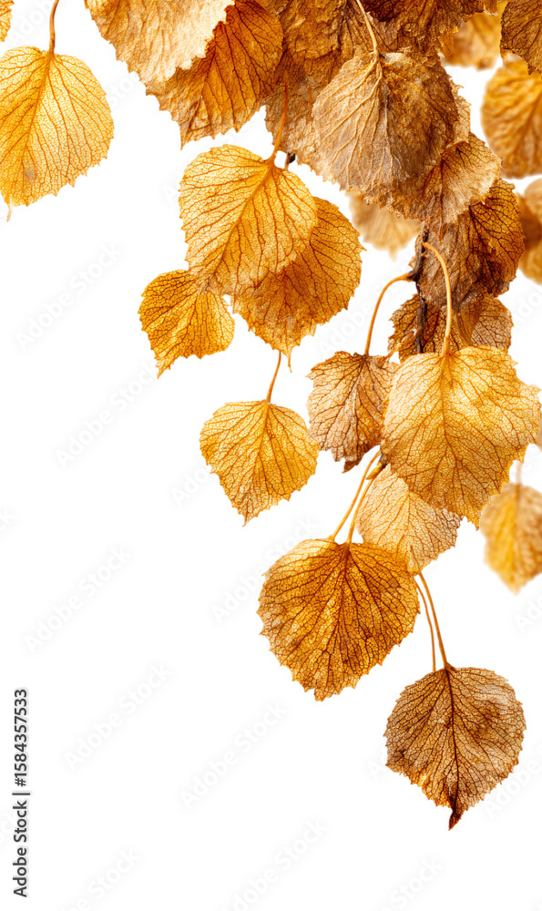 Fototapeta premium Elegant dried leaves corner border decoration