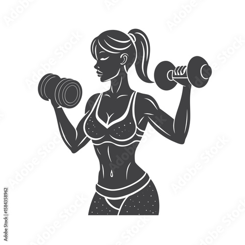 girl with dumbbells