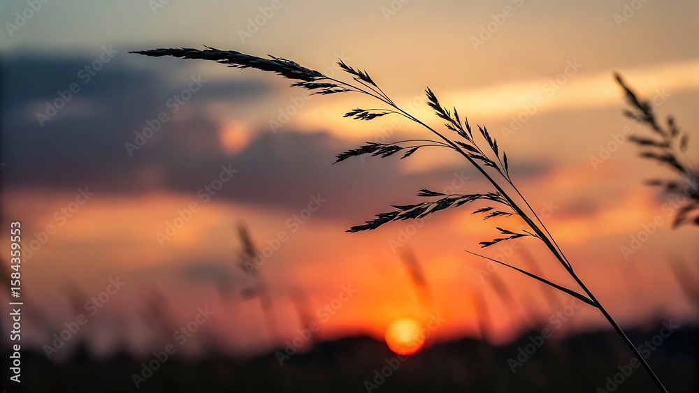 Obraz premium sunset in the grass