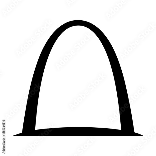 St Louis Gateway Arch icon with transparent background representing iconic landmark and architectural monument in Missouri USA
