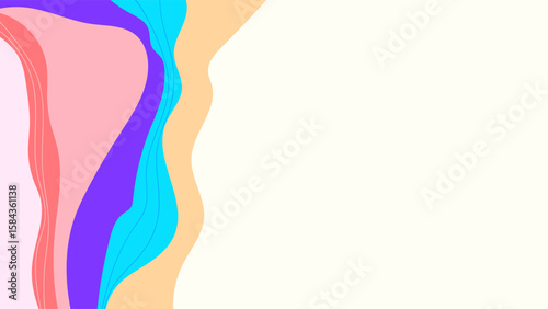 ABSTRACT BACKGROUND WITH HAND DRAWN ORGANIC SHAPES COLOR FLAT DESIGN VECTOR TEMPLATE FOR WALLPAPER, COVER DESIGN