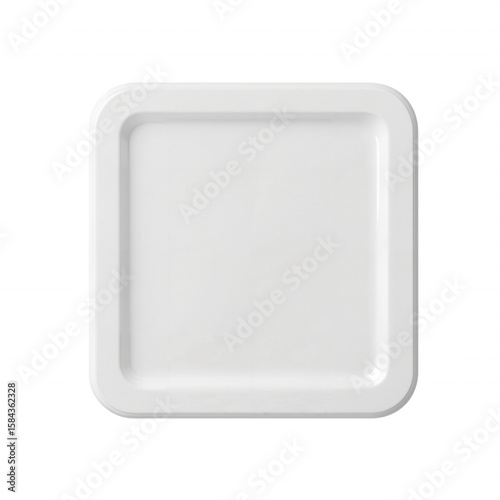 Square Ceramic Plate Displayed with Rounded Edges for Modern Tableware