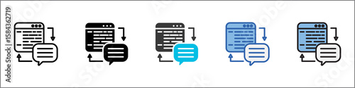 Language Generation Icon Pack Multistyle Illustration