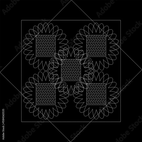 style, paper, deco, art, graph, graphic, modern, ornament, holiday, wrapping, element, artistic, elegant, geometric, repetition, god, geometry, monochrome, ask, grid, disorder, illustration, star, vec