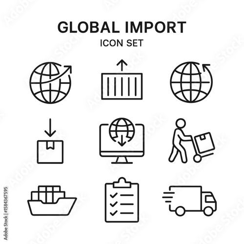 Clean vector pictogram collection. Outline symbols. Line design