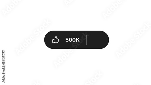 Social Media Like Counter Animation:  500k Milestone Achievement, Clean UI, Smooth Transition, Engaging Visuals, High-Resolution Stock Footage.