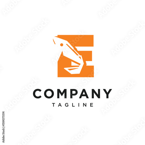 Letter E Excavator Logo Icon Vector Free Download Letter E Excavator Logo Icon Vector - GFXLoad