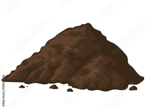 Pile of soil, land for agriculture cartoon style