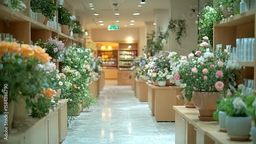 Elegant flower shop interior showcasing diverse blooms and serene ambiance for nature lovers