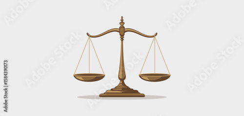 Classic Scales of Justice Icon Legal Law Balance
