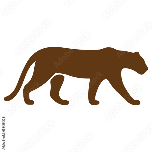 A cute, funny, brown cartoon vector illustration of a happy dog, bear, and other wild and domestic animals