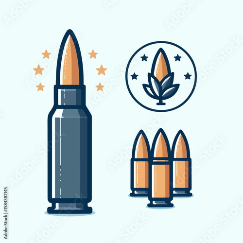 ammunition bullet vector illustration
