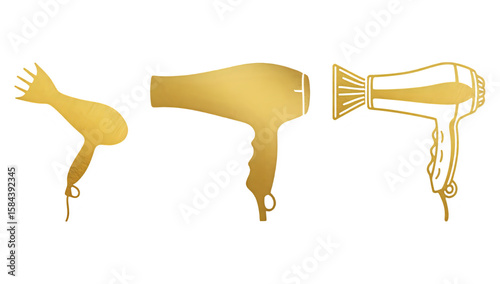 golden hair dryers set
