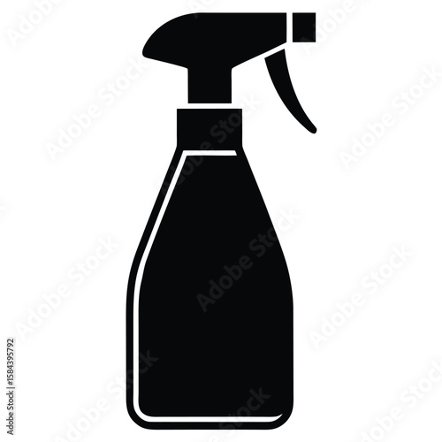 Black Cleaning Spray Bottle Silhouette, Trigger Sprayer for Liquid Cleaning Supplies
