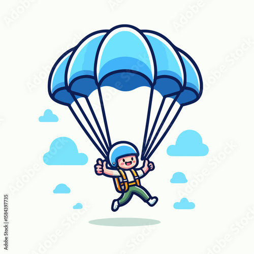 parachute vector illustration white background