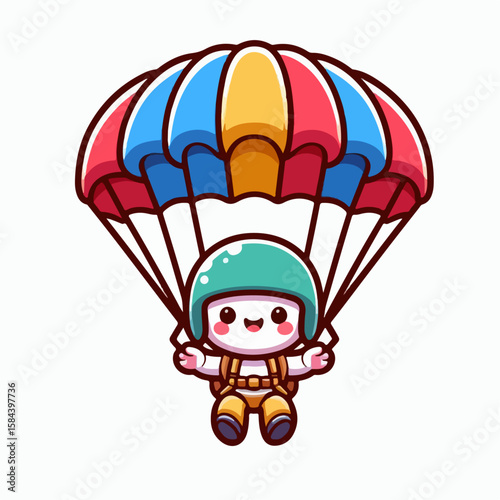parachute vector illustration white background