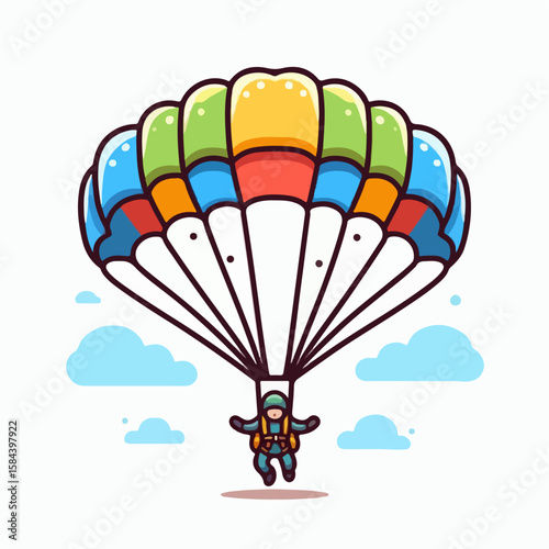 parachute vector illustration white background