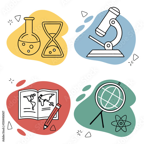 Educational tools line art graphics