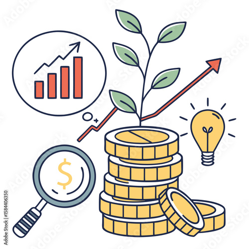 Growth investment business concept