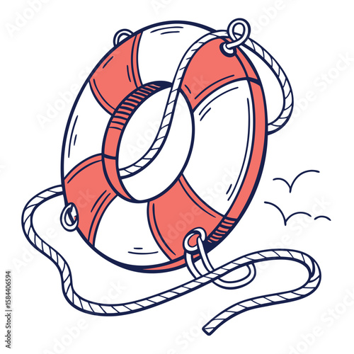 Hand drawn life preserver illustration