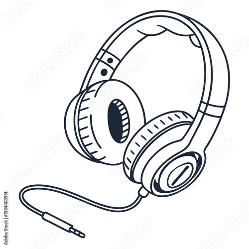 Outline headphones illustration