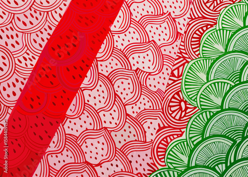 Colorful Watermelon Pattern Illustration for Creative Projects, Art Blogs, Textile Designs, Summer Theme Websites, and Decorative Backgrounds  