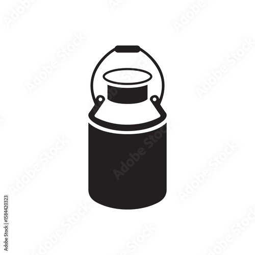 Old milk can silhouette vector illustration