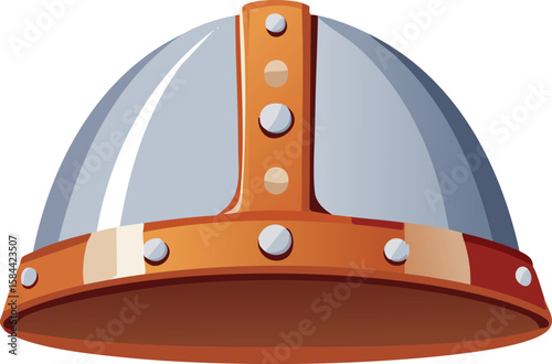 set of medieval knight warrior metal rusty old ancient helmet cut out.scratched, stained, torn, dirty, helmet, obsolete, old-fashioned, color image, damaged, headwear, illustration, medieval, vector, 