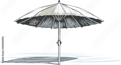vector straw beach umbrella isolated on transparent background, tropical thatched beach umbrella, cutout png.sunbeam, relaxation, illustration, outdoors, sunshade, vector, beach, summer, advertising, 