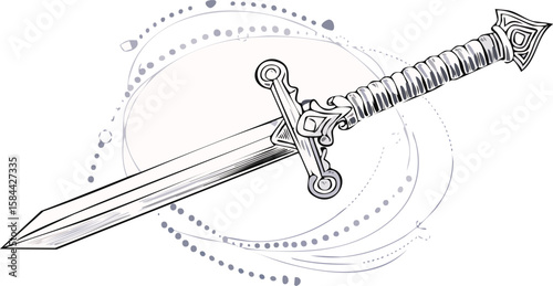 old medieval royal sword, antique weapon with rust metal. isolated on transparent white background. cut out.sword, sketch, vector, weapon, illustration, blade, line art, knife - weapon, fantasy, 