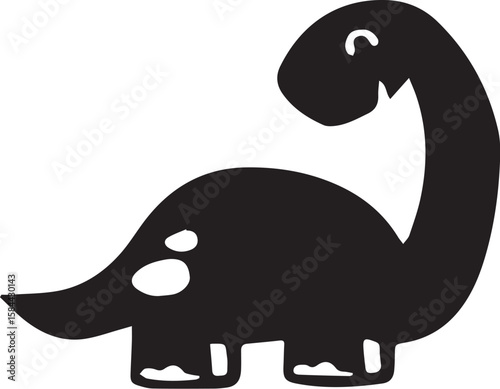 Cute Brontosaurus Dinosaur Silhouette