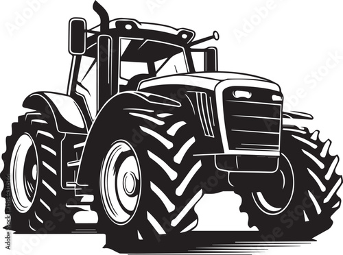 Modern Farm Tractor Silhouette