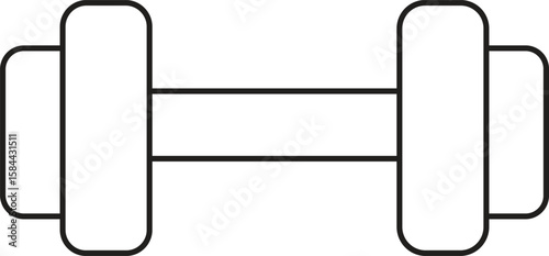 Minimal Line Vector Icon of Dumbbell for Fitness, Gym, and Workout Equipment – Simple Outline Design for Health and Training Projects