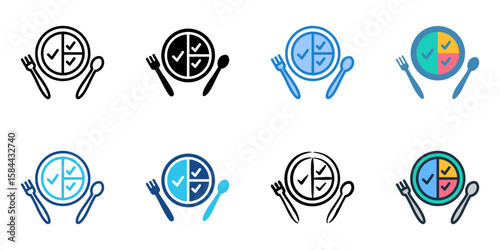 Nutrition icon set multiple style collection 
