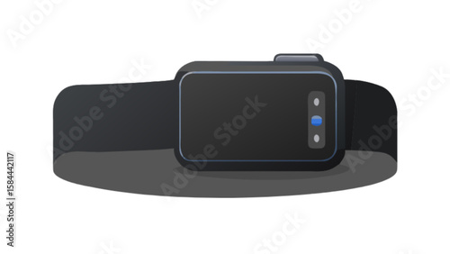 Black smart watch fitness tracker activity monitor wristband wearable device for health and wellness tracking