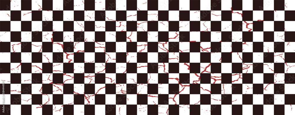 Fototapeta premium Grunge red and White Checkerboard Background Vector Pattern