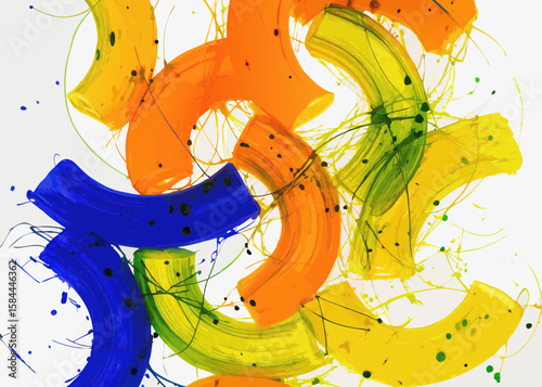 Abstract art, vibrant colors, dynamic composition, for design projects