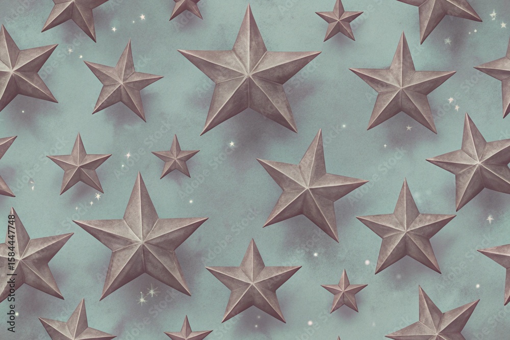 Obraz premium Seamless pattern of golden stars, festive background 
