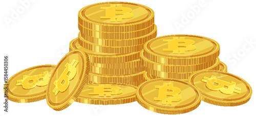 Stack of Bitcoin Cryptocurrency Coins