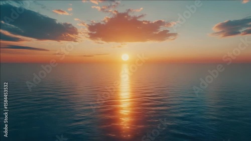 A tranquil sunset scene over the ocean.